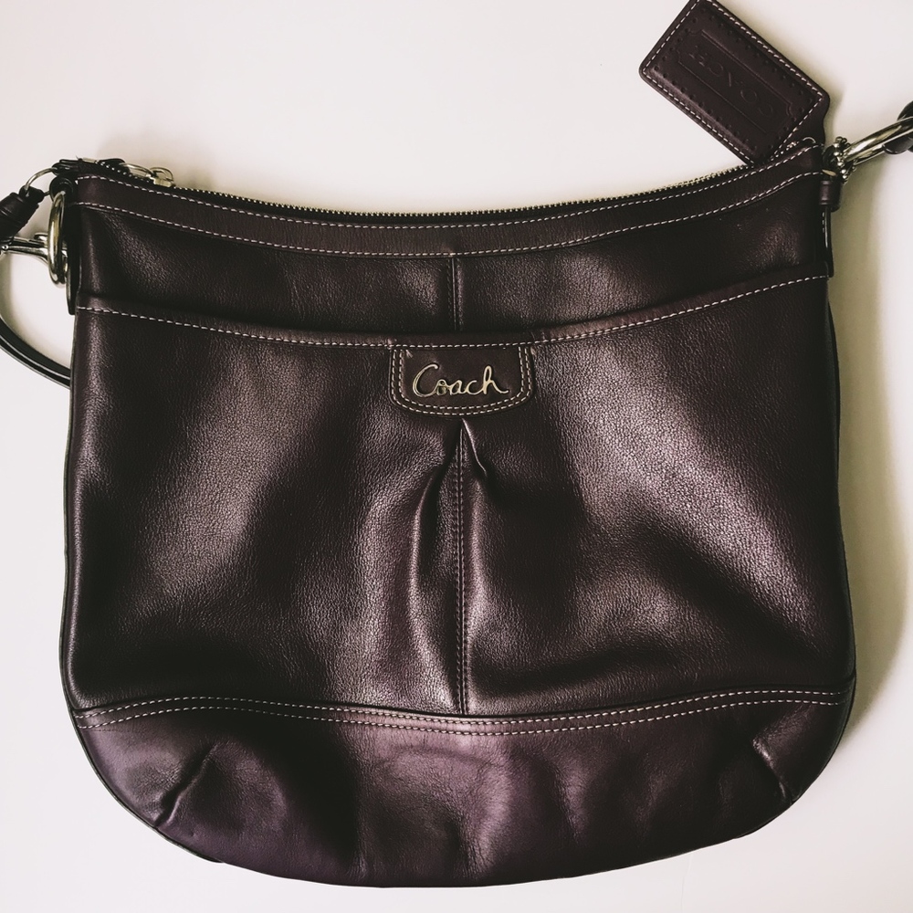 Coach • Plum Leather Crossbody Bag